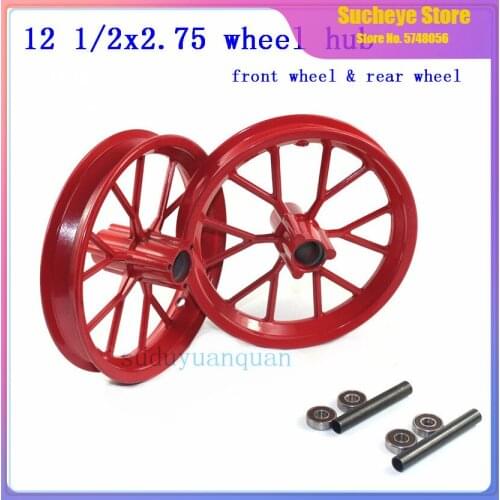 Good quality Red 12 1/2 x 2.75 wheel hub 12.5 *2.75 aluminum rim For 49cc Motorcycle Mini Dirt Bike Tire MX350 MX400 Scooter