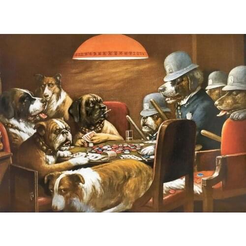 JMINE Div 5D Bulldog Dog playing Poker Full Diamond Painting cross stitch kits art High Quality Animal 3D paint by diamonds