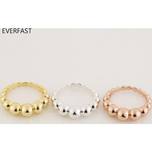 3pc/Set Cute Big And Small Beads Ring Silver Gold Rose Gold Color Fashion Rings Set Women Jewelry Accessories Free Shipping