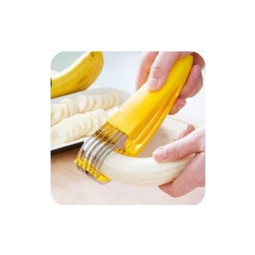 Kitchen Gadgets Stainless Steel Banana Slicer Cutter Fruit Vegetable Tools Salad Maker Cooking Kitchen Tools