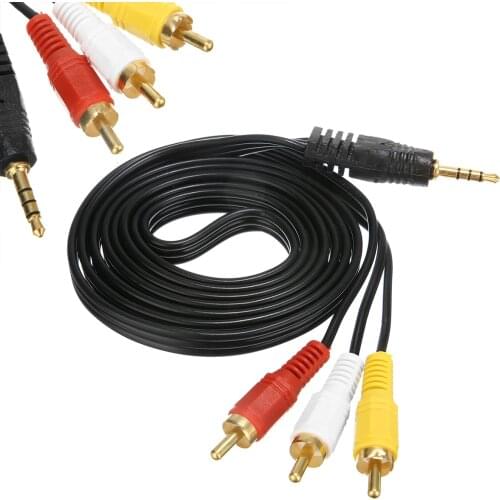 Mayitr 1.5M 3.5mm Jack Plug Male to 3 RCA Adapter High Quality 3.5 to RCA Male Audio Video AV Cable Wire Cord