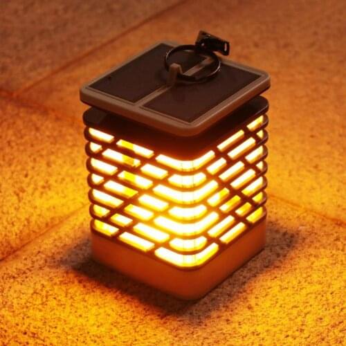 Flickering Smokeless Flameless Candle Waterproof Flame Lamp Garden Light Hanging Solar Lantern Outdoor Decor LED Solar Lamp