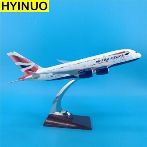 36CM 1:200 Scale Airbus A380 Plane model British airways airplane alloy Diecast Static base aircraft Kids Toy plane display gift