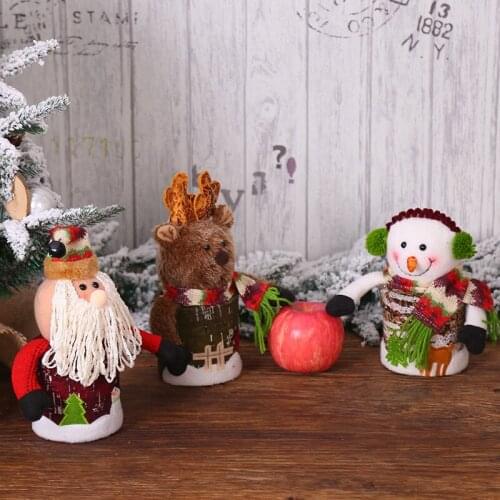 Cartoon Merry Christmas Apple Biscuits Candy Storage Box Santa Claus Christmas Candy Gift Holder Happy New Year Party Decor