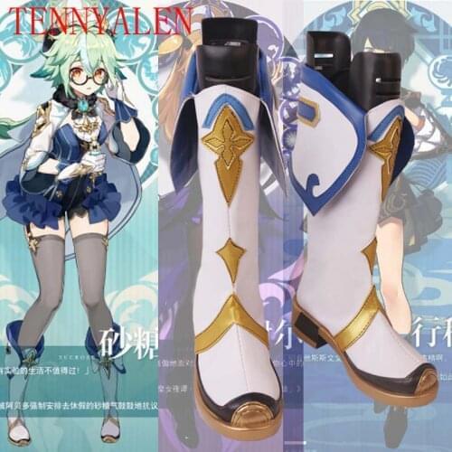 2020 new game Genshin Impact Granulated Sugar Fall Season Fischer Cosplay Good-looking Shoes Halloween Party Prom Cosplay Shoes