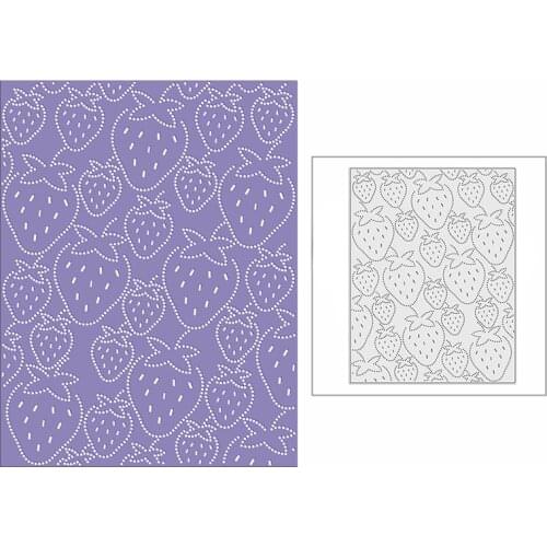 New 2021 Spotty Strawberry Panel Background Metal Cutting Dies for DIY Scrapbooking and Card Making Embossing Craft No Stamps