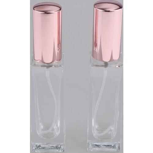 NEW 2x Empty Glass Perfume Spray Bottle Rectangle Atomizer Refillable Gifts