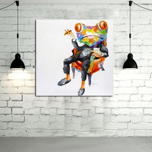 Pop art Frog Modern Abstract Handpainted Picture frog Oil painting On Canvas Wall Oil Paintings For Living Room Wall Art Canvas