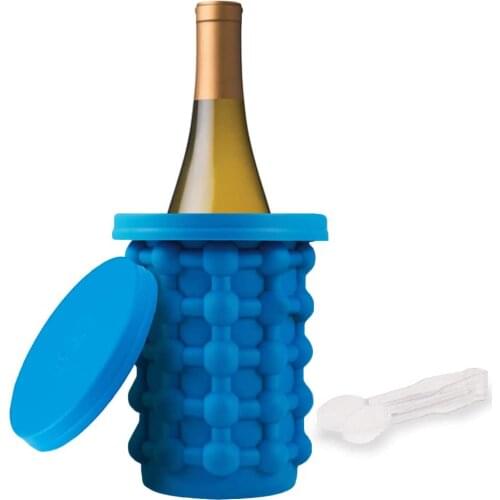 Portable Silicone Ice Bucket Mold with Lid Space Saving Cube Maker Tools Beer Whiskey Drinks Cooler