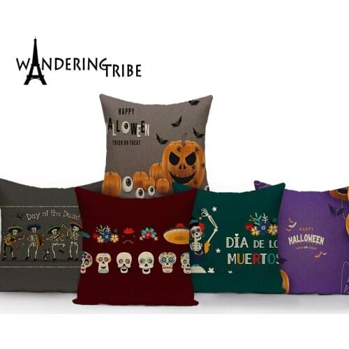 Festival Style Cushion Case Sofa Pillows Decorative For Living Room Pillowcase Halloween Pattern Cushion Cover Home Pillow Cover