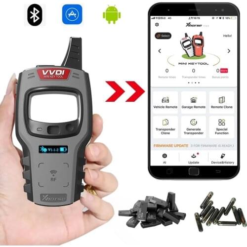 Global Version Xhorse VVDI Mini Key Tool IOS Android Bluetooth VVDI Key Tool Car Key Programmer Support Super Clone Chip