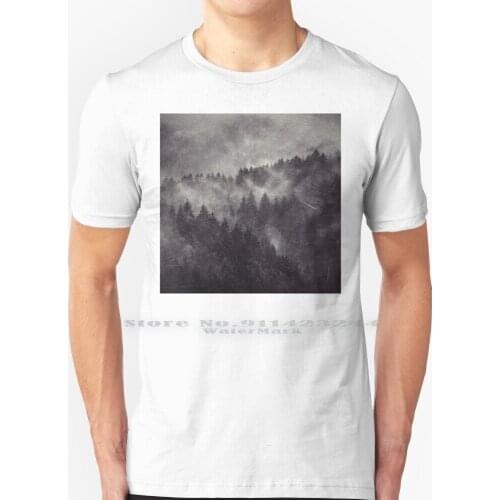 Excuse Me , I'm Lost T Shirt 100% Pure Cotton Black And White Landscape Mood Forest Mountains Adventure Mist Pattern Wanderlust