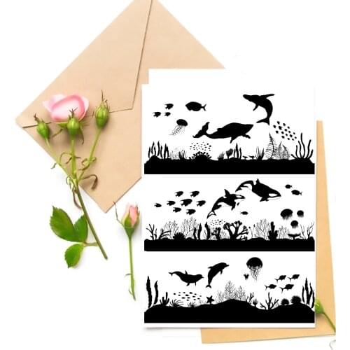 Seabed Fishes Clear Stamps For DIY Scrapbooking Card Making Silicone Stamps Fun Decoration Supplies