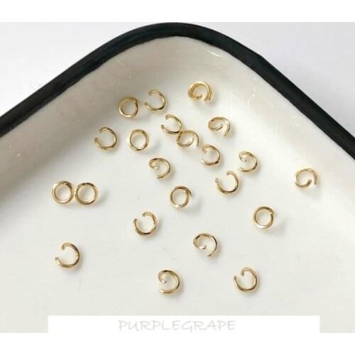 Copper plated real gold has split ring DIY jewelry basic material split ring C ring connection ring 100pcs