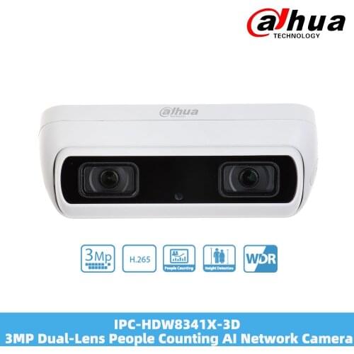 Dahua IPC-HDW8341X-3D 3MP Dual-Lens People Counting AI Network Camera POE Power Support 2.8mm 3.6mm Lens