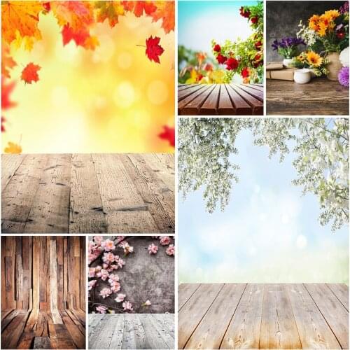 SHENGYONGBAO Spring Photography Background Flower Wood Floor Backdrop Studio Photo for Children Newborn Photocall 210320CAT-01