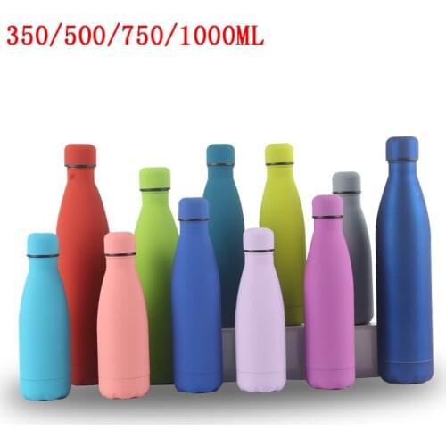 350/500/750/1000ml Stainless Steel Thermos Mug Sport Water Bottle Rubber Painted Surface Vacuum Flask Coffee Cup Bottle