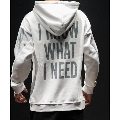 Hoodie men fashion letters print long sleeve hip hop streetwear spring autumn coat hooded hoodies sweatshirts plus size 4XL 5XL