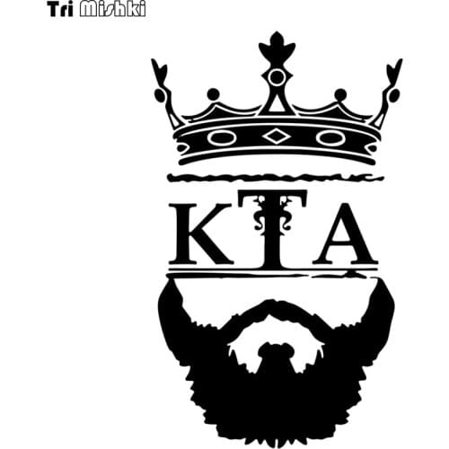 Tri Mishki HZX072 20*12.1cm car sticker word kta with crown and beard Vinyl Decals Accessories Car Sticker