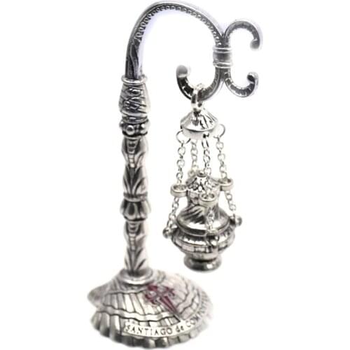 W3JE Antique Carved Incense Burner Cross Decoration Church Chapel Ornaments Prayer Religious Home Worship Supplies