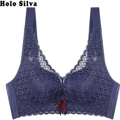 Womens Bras Lace Lingerie Wireless Underwear Brassiere Plus Size Wirefree Bralette Girl Push Up Tops BCD Cup 36 38 40 Thin 44D