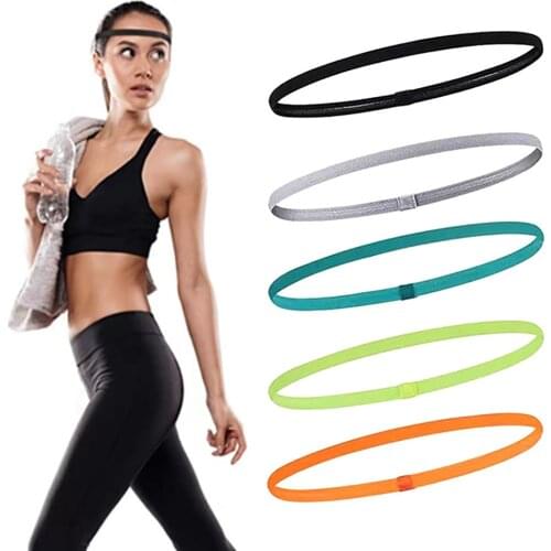 1 PC Yoga Hair Bands Women Men Anti-Slip Elastic Rubber Candy Color Sports Headband Gym Running Fitness Sweatband