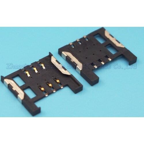 10pcs/lot 6P sim card holder 16.3*15.2*1.9mm SMD mobile phone card slot