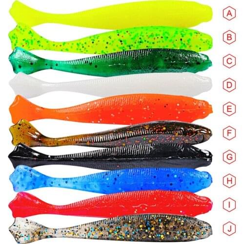 10pcs/10Color Soft Fishing lures Soft Lure Bait Silicone Shoft baits Fishing Gear