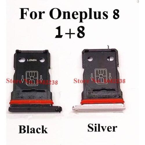 10pcs Original SIM Tray Card Slot Holder For Oneplus 8 1+8 SD/SIM Reader Card Adapter Socket SIM Case cover Replacement parts