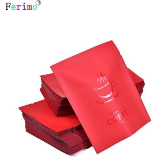 100pcs 10x12.5cm High Quality Coffee Packing Bag Aluminum Foil Open Top Bag Heal Seal Red Pouches Storage Bags Wholesale