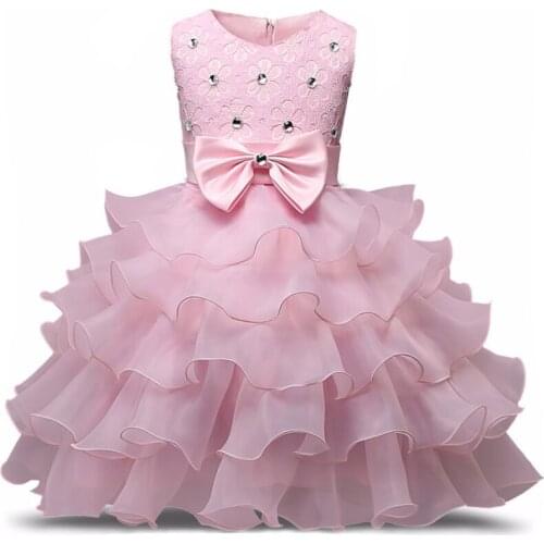 2021 Summer Baby Girl Dress Newborn Baby Girl Wedding Christening Gown Little Princess Birthday Party Clothing Size 0-24 Months