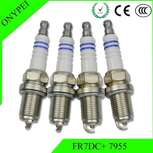 4 pcs FR7DC+ 7955 0242235666 Spark Plug For Dodge Volvo Kia Chrysler Plymouth Infiniti Suzuki