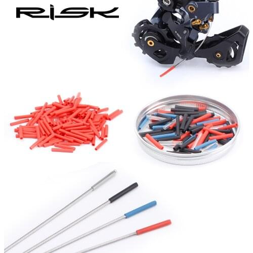 40pcs RISK Heat Shrink Bicycle Inner Cable Cap Brake Shifter Cable Tip Wire End Cap Crimp Bike Derailleur Shift Wire Ferrules