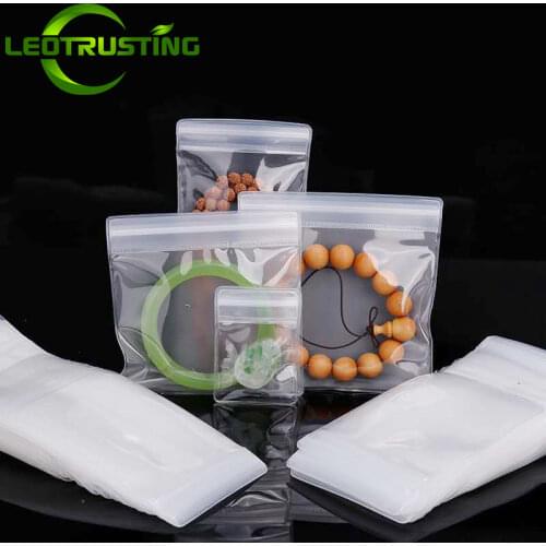 Leotrusting 50pcs EVA Soft Plastic Zipper Bag Thick Antioxidant Clear Jewelry Phone Packaging Bag Eco-friendly Frosted Gift Bag