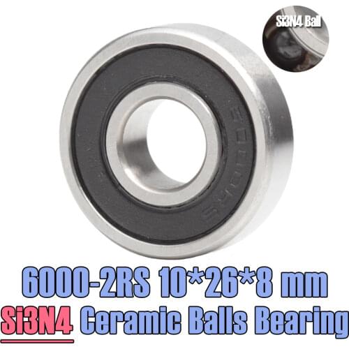 6000 Hybrid Ceramic Bearing 10x26x8 mm ABEC-1 ( 1 PC ) Bicycle Bottom Brackets & Spares 6000RS Si3N4 Ball Bearings