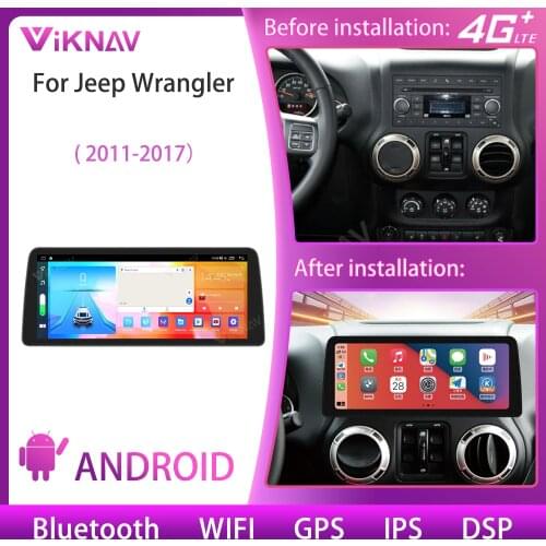 12.3 Inch 128G For Jeep Wrangler 2011-2017 Car Android Radio Stereo Multimedia Player GPS Navigation Carplay DVD IPS Head Unit