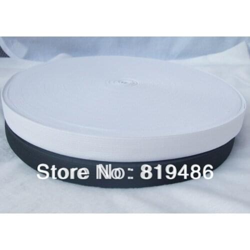 Free shipping 10 yards black and white 3/4" width elastic webbing trim 1mm thickness