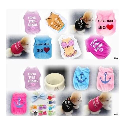 Colorful Dog-Cat Trend Clothes, XS-S-M-L, Cotton, Summer, Autumn, Pink, Blue, High Quality