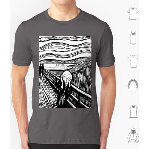 Edvard Munch " The Scream " ( 1895 ) ( Lithography ) T Shirt Diy Big Size 100% Cotton Edvard Munch Edvard Munch Symbolism