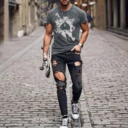 Short Sleeve Mens T-Shirts Oversized 2021 Summer Fashion Harajuku O Neck Street Trend Colorful Printed Vintage Tshirts For Men