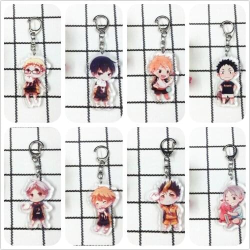 Haikyuu!! Hinata kageyama Tendo Satori Ushijima Kenma Acrylic Pendant Figure Keychain Keyring Collection Model Toy Gifts Cosplay