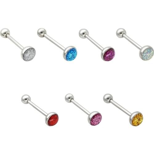 JHJT 2/4/8PCS Tongue Barbell 316L Surgical Stainles Tongue Piercing Body Jewelry
