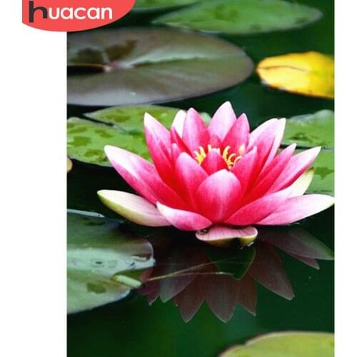 HUACAN 5D DIY Diamond Painting Flower Lotus Full Square Embroidery Sale Rhinestone Pictures Diamond Mosaic Home Decor Gift