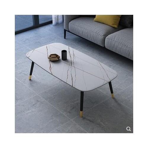 Italian light luxury Nordic rock plate tea table small family living room tea table modern rectangular tea table