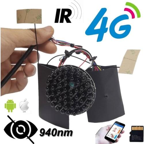 1080p 5mp 940nm Ir Infrared Night Vision 4g Sim Card Ip Camera Wireless Security Mini 4g Pin Hole Cam Cctv P2p Onvif Audio Camhi