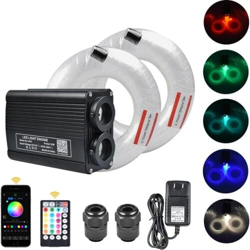 32W Bluetooth App Control RGBW LED Fiber Optic ceiling lights kit-2*0.75mm*350pcs*3m