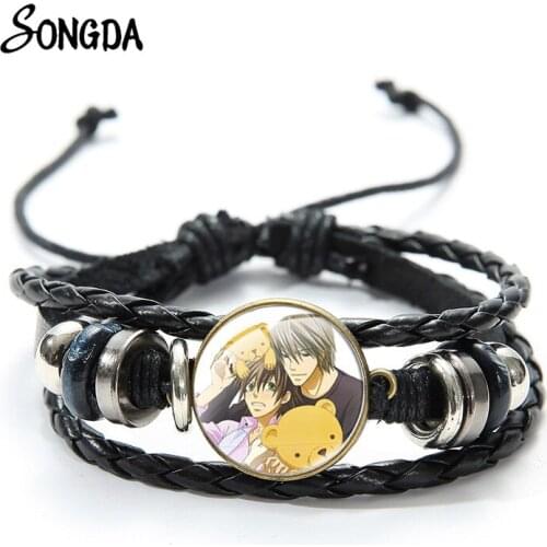 Anime Junjou Romantica Cosplay Leather Bracelet Takahashi Misaki Icon Usami Akihiko Collection Bangle For Women Men Jewelry Gift