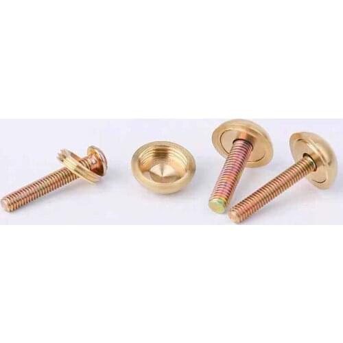 10 PCS Brass Screws Decorative Cap Cover Nails Polished Gold Hemispherical Glass Nail Screw Cover Furniture Hardware