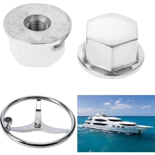 Marine Grade 316 Stainless Steel Kayak Yacht Steering Wheel Mounting Center Hub Dome Nut For Boats Accessories 1/2in - 20 Thread
