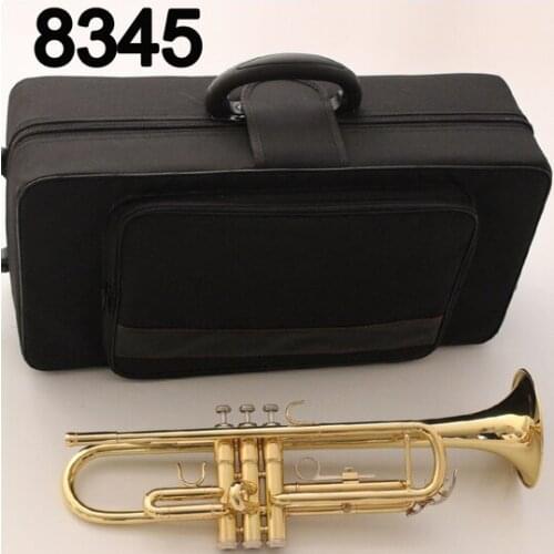 Music Fancier Club Bb Trumpet 8345 Gold Lacquer Music Instruments Profesional Trumpets Student Included Case Mouthpiece